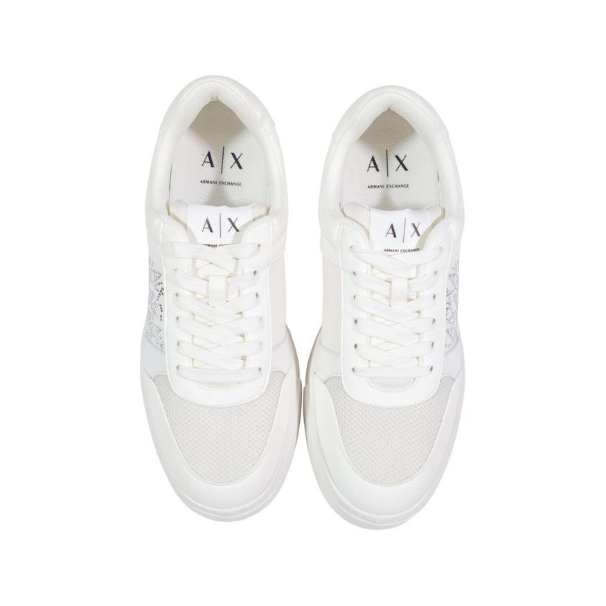 Armani Exchange Logo-Embroidered Polyamide Sneaker — White - EU40/US10, view 5