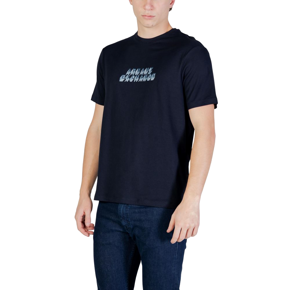 Armani Exchange Logo-Printed Cotton T-Shirt — Black, view 2