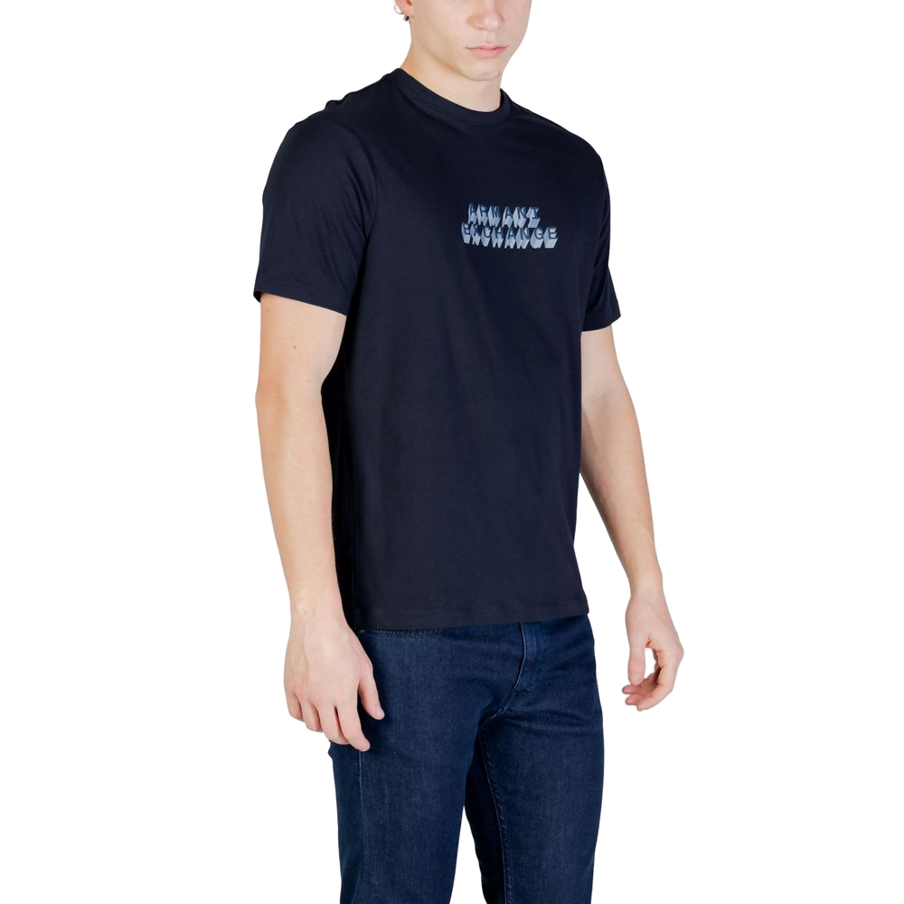 Armani Exchange Logo-Printed Cotton T-Shirt — Black, view 3