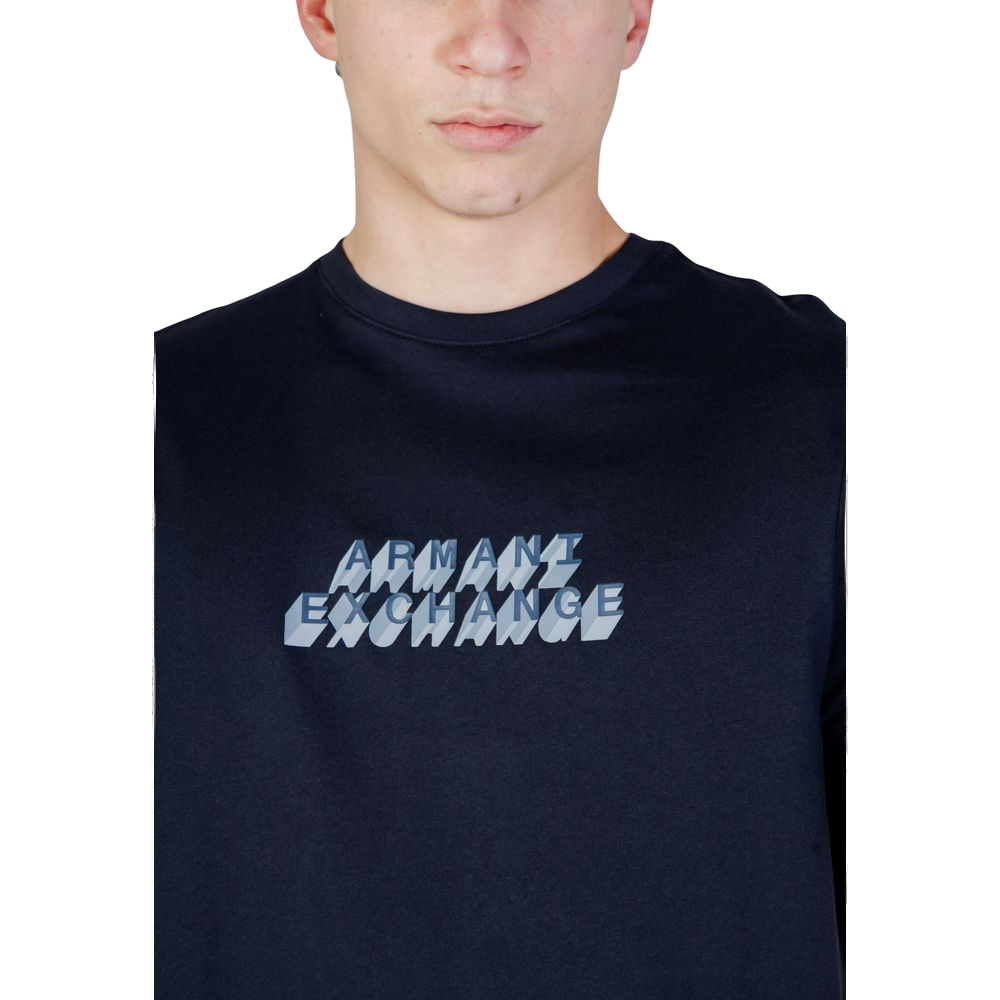 Armani Exchange Logo-Printed Cotton T-Shirt — Black, view 5