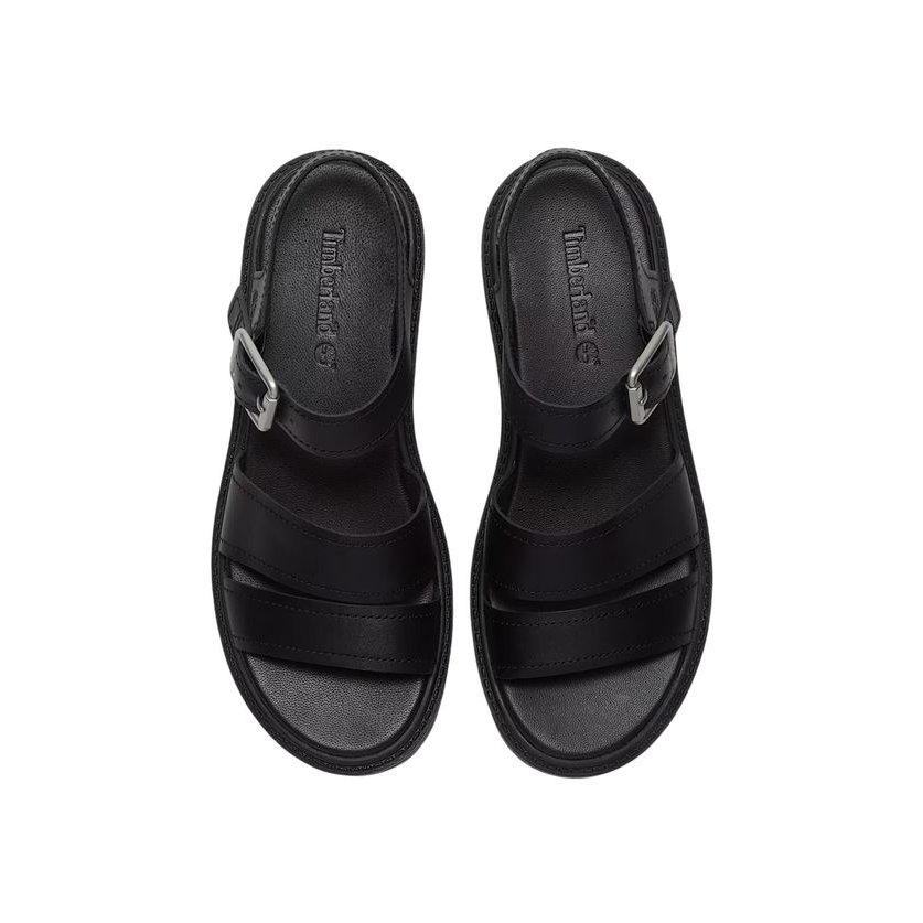 Timberland Leather Platform Sandals — Black, view 2