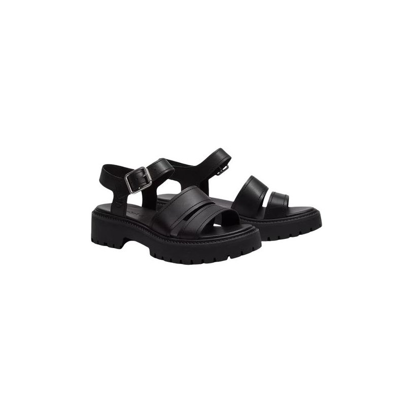 Timberland Leather Platform Sandals — Black, view 4