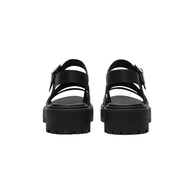 Timberland Leather Platform Sandals — Black, view 5
