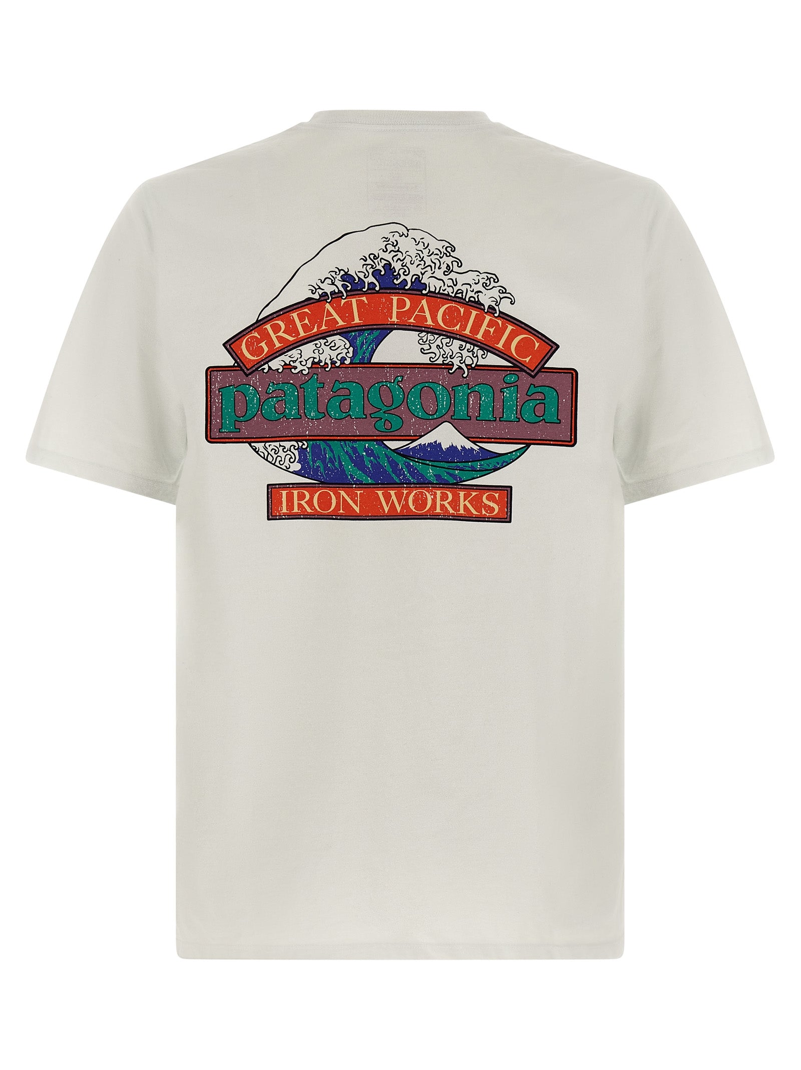 Patagonia Logo-Embroidered Cotton Blend T-Shirt — White, view 2