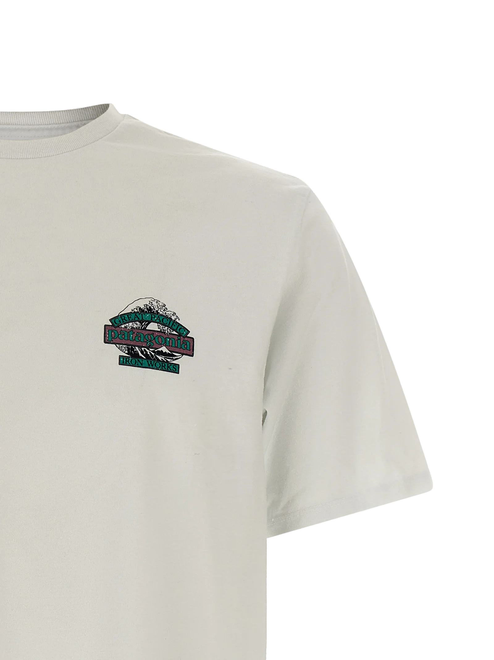 Patagonia Logo-Embroidered Cotton Blend T-Shirt — White, view 3