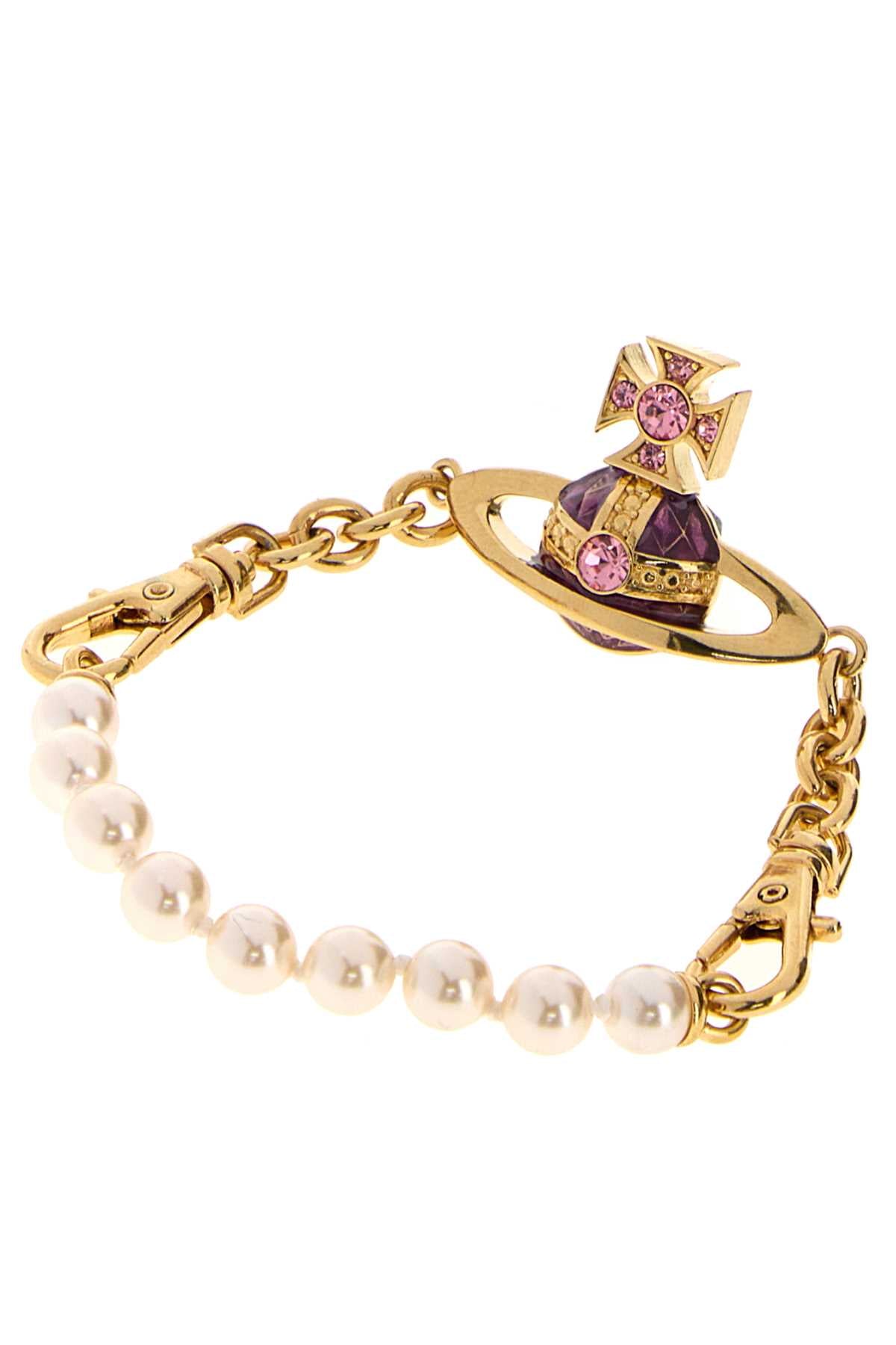 Vivienne Westwood Pearl and Orb Chain Bracelet — Gold, view 2