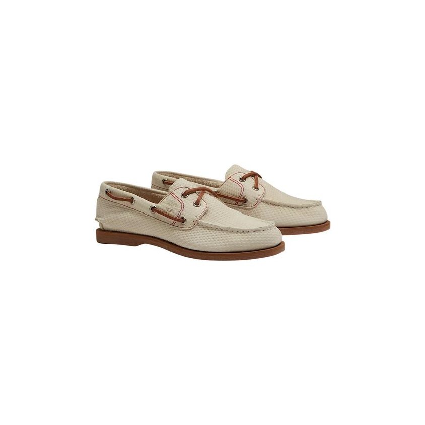 Timberland Woven Leather Loafer — Beige, view 4