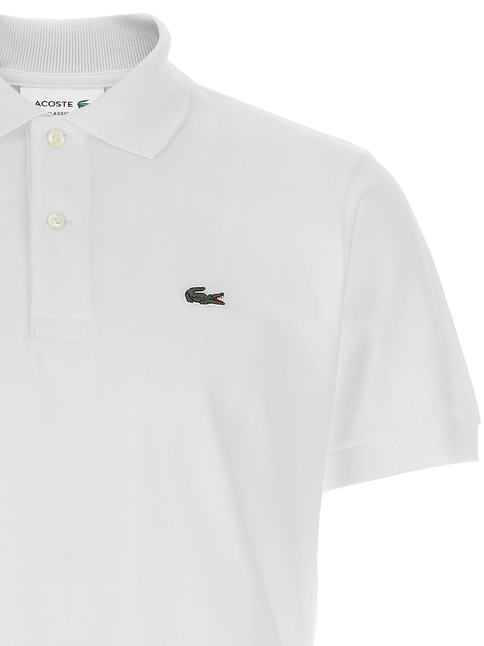Lacoste Cotton Piqué Polo Shirt — White, view 3