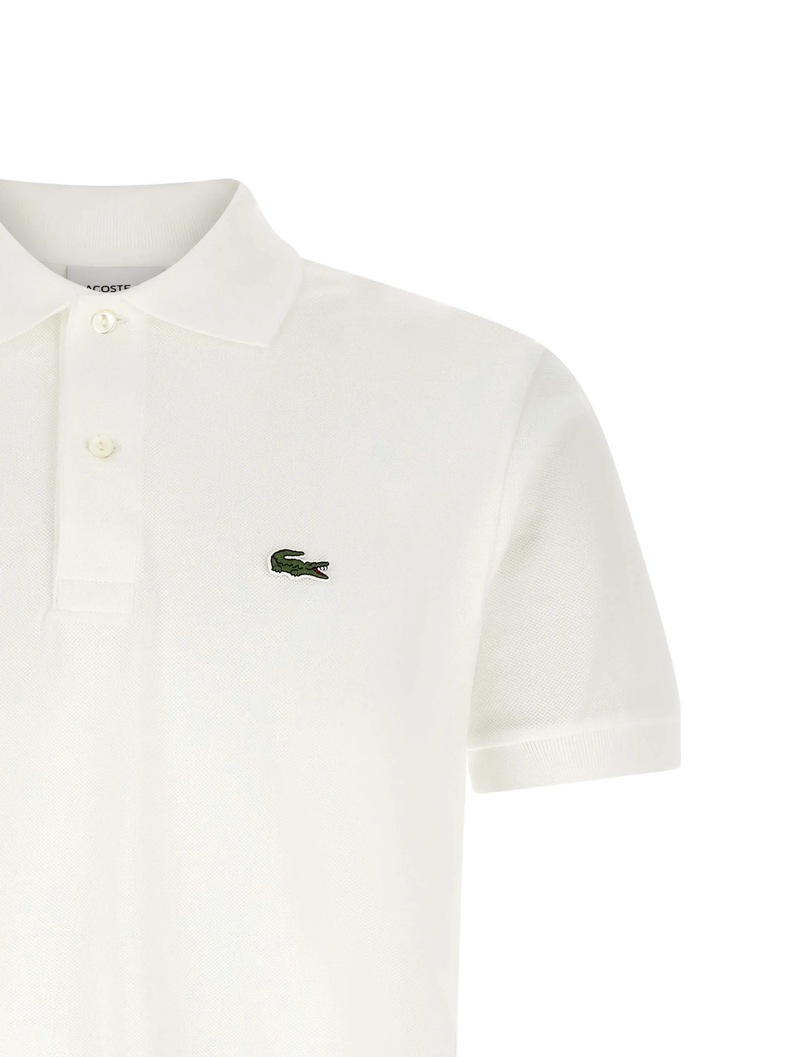 Lacoste Cotton Piqué Polo Shirt — White, view 3