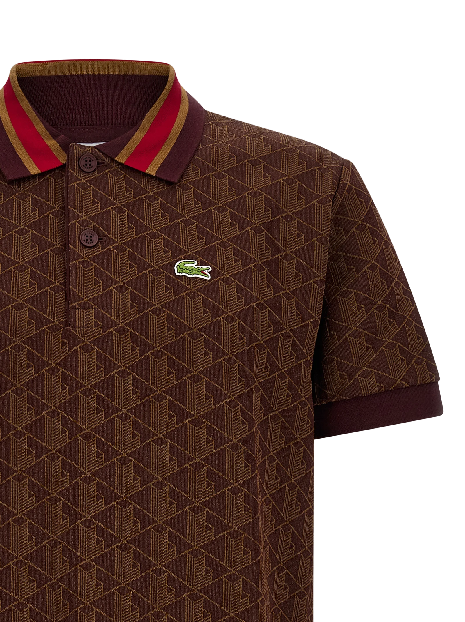Lacoste Paris Polo Shirt — Brown, view 3