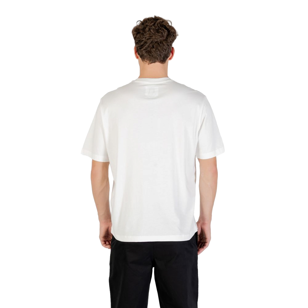 Armani Exchange Logo-Print Cotton T-Shirt — Cream, view 2
