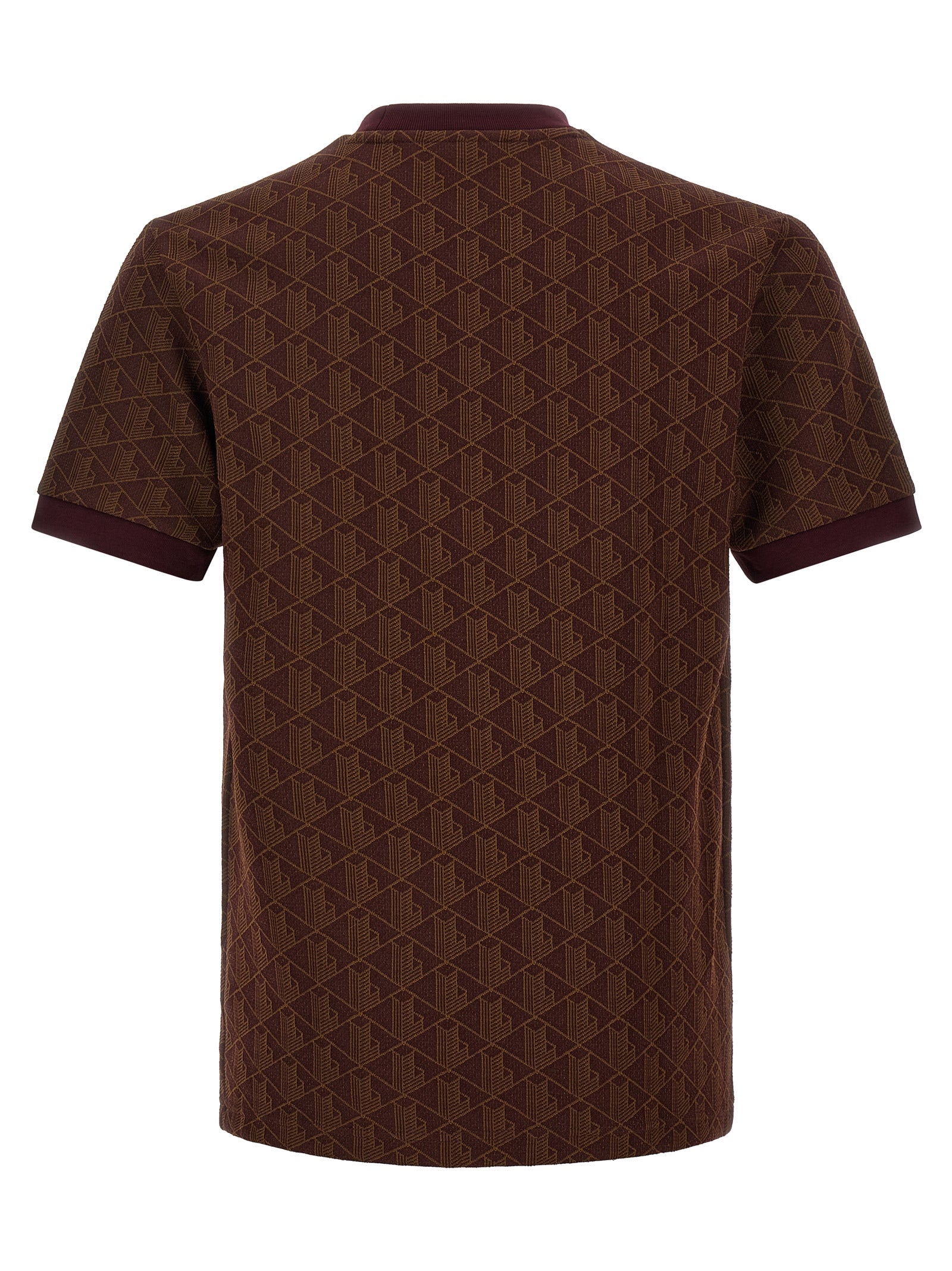 Lacoste Geometric Jacquard T-Shirt — Brown, view 2