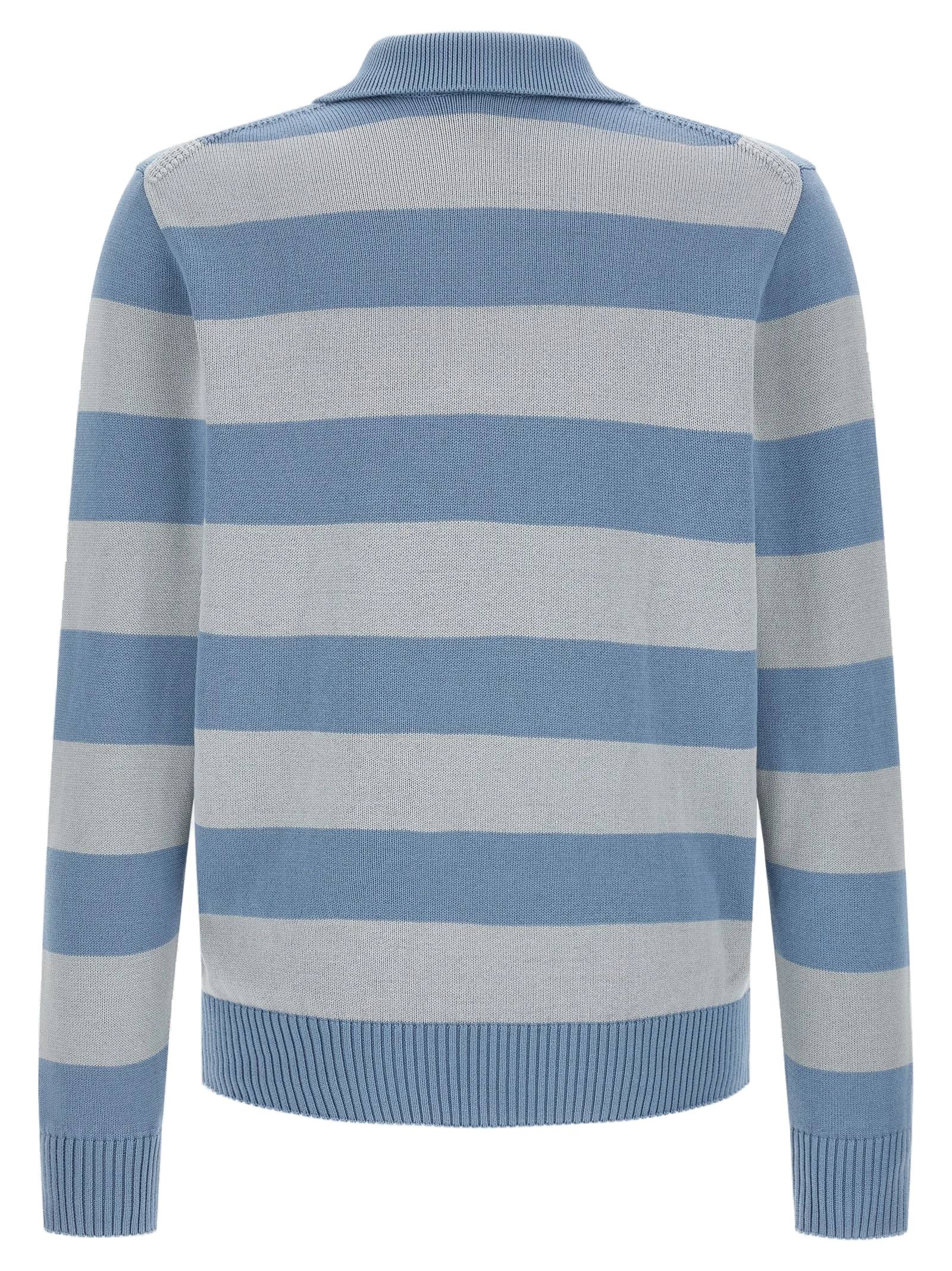 Lacoste Striped Cotton Polo Shirt — Blue, view 2