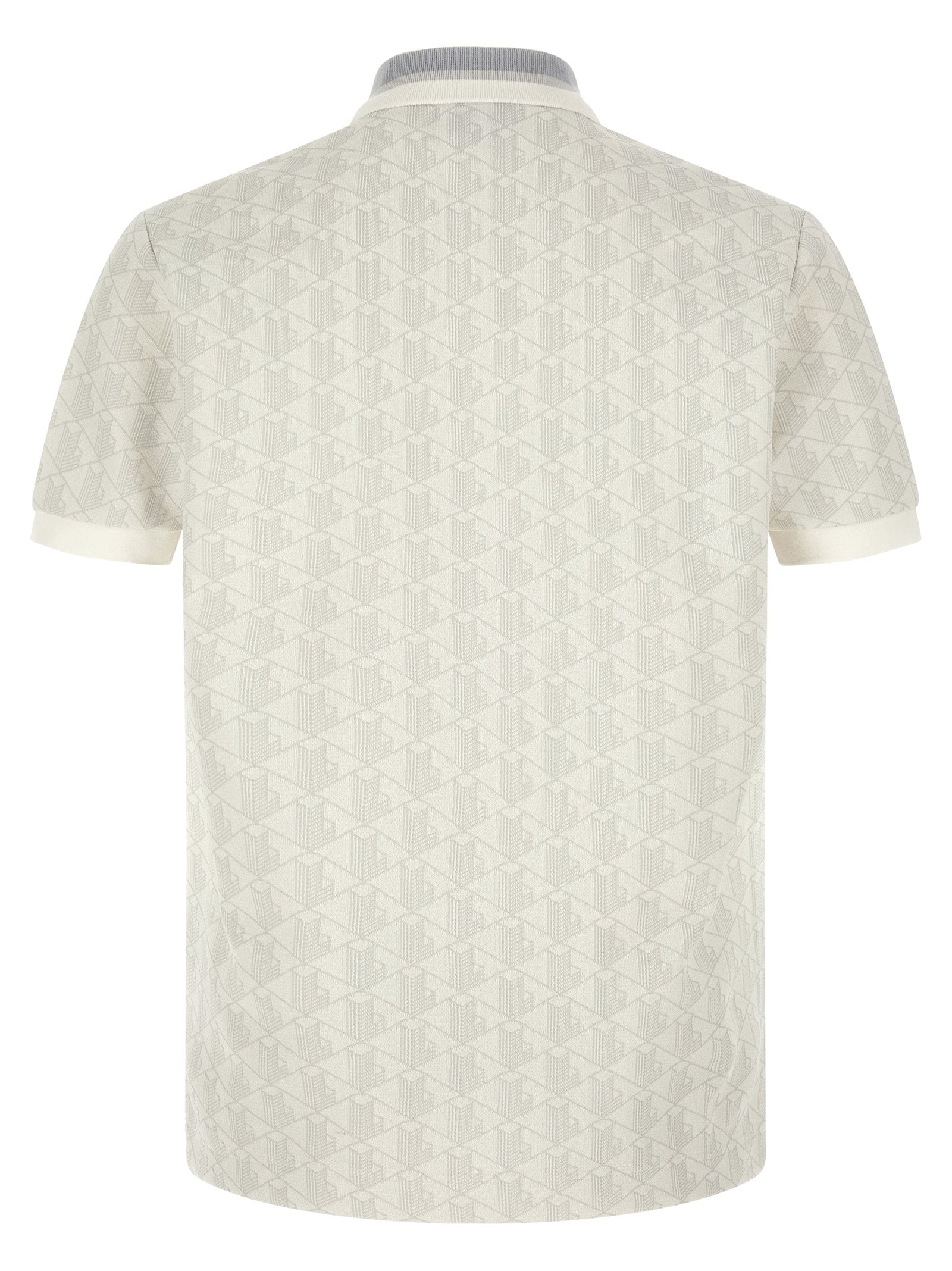 Lacoste Jacquard Geometric Monogram Polo — White, view 2