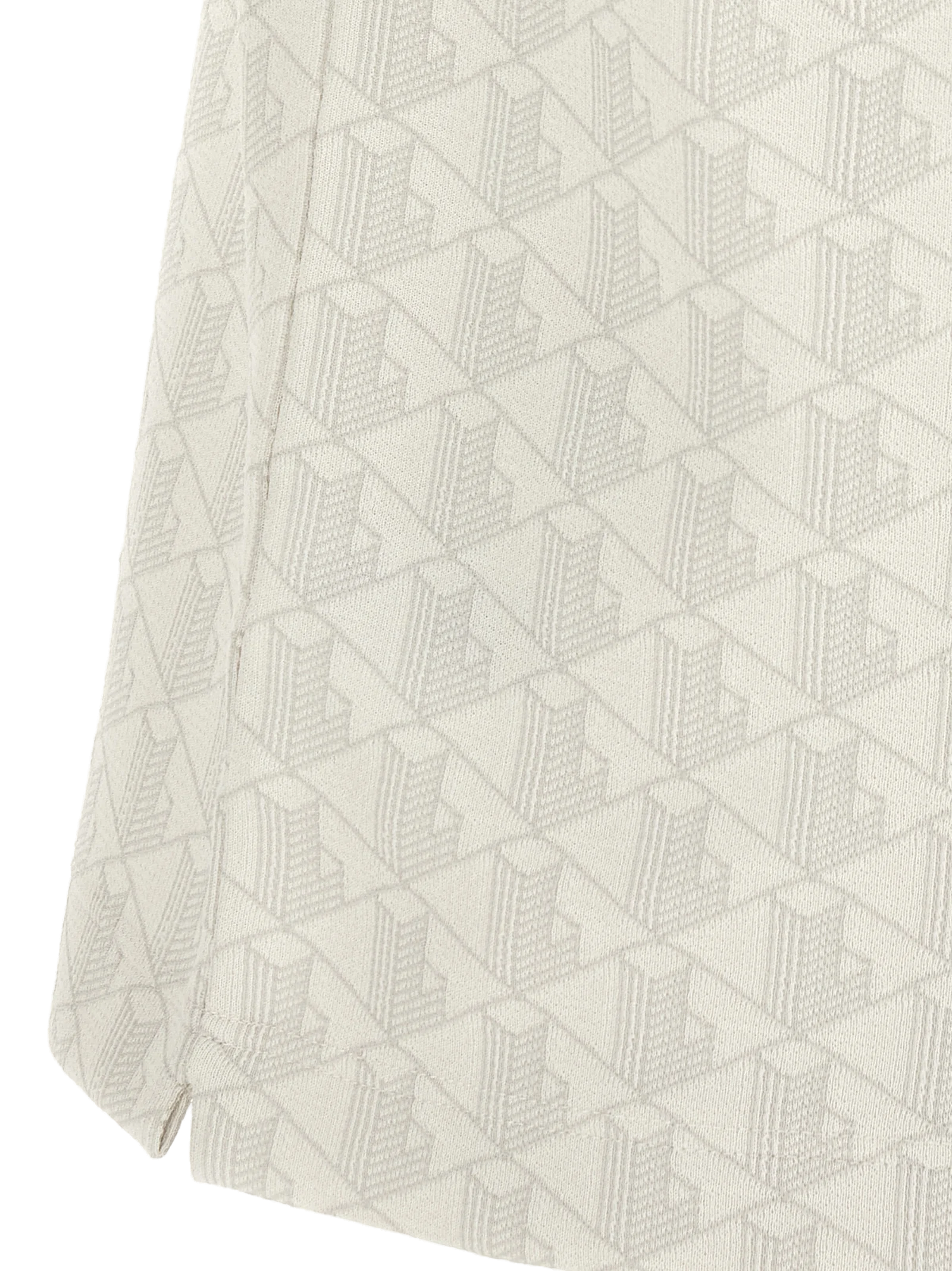 Lacoste Jacquard Geometric Monogram Polo — White, view 4