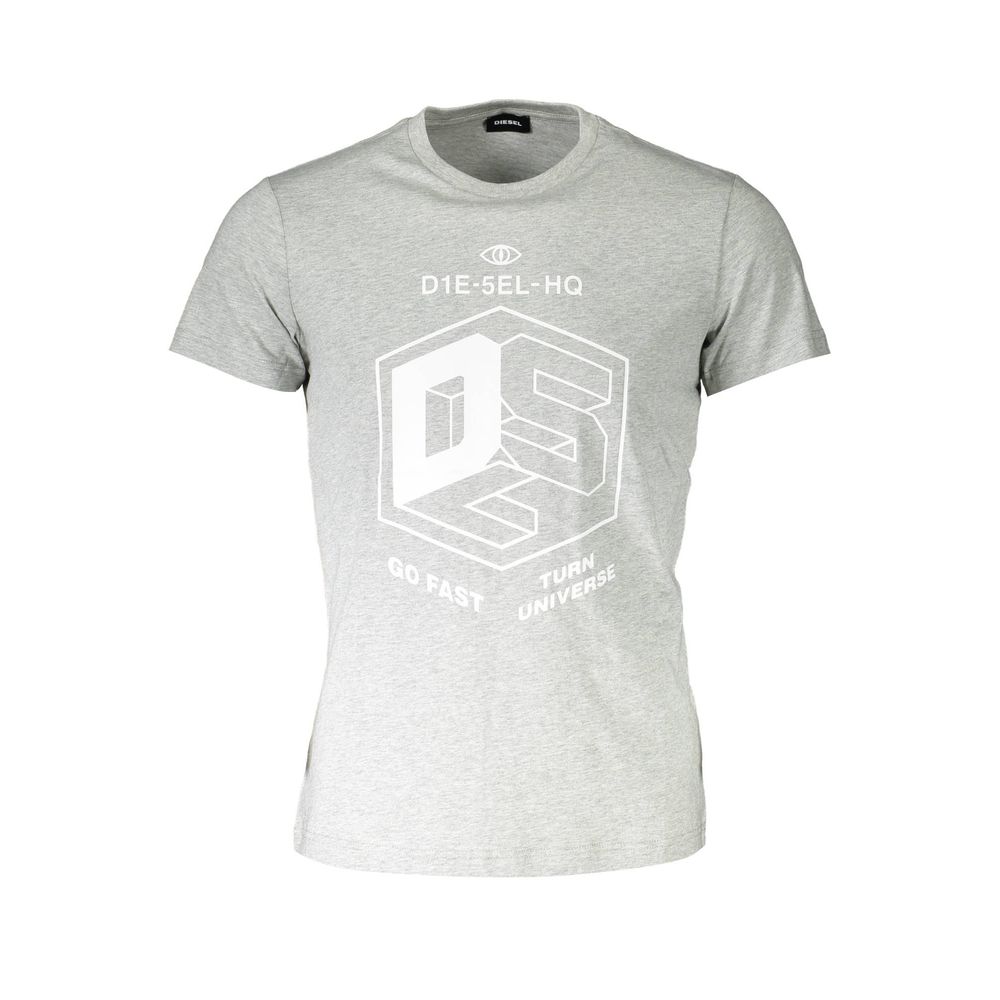 Diesel Logo-Printed Cotton T-Shirt — Gray by Diesel