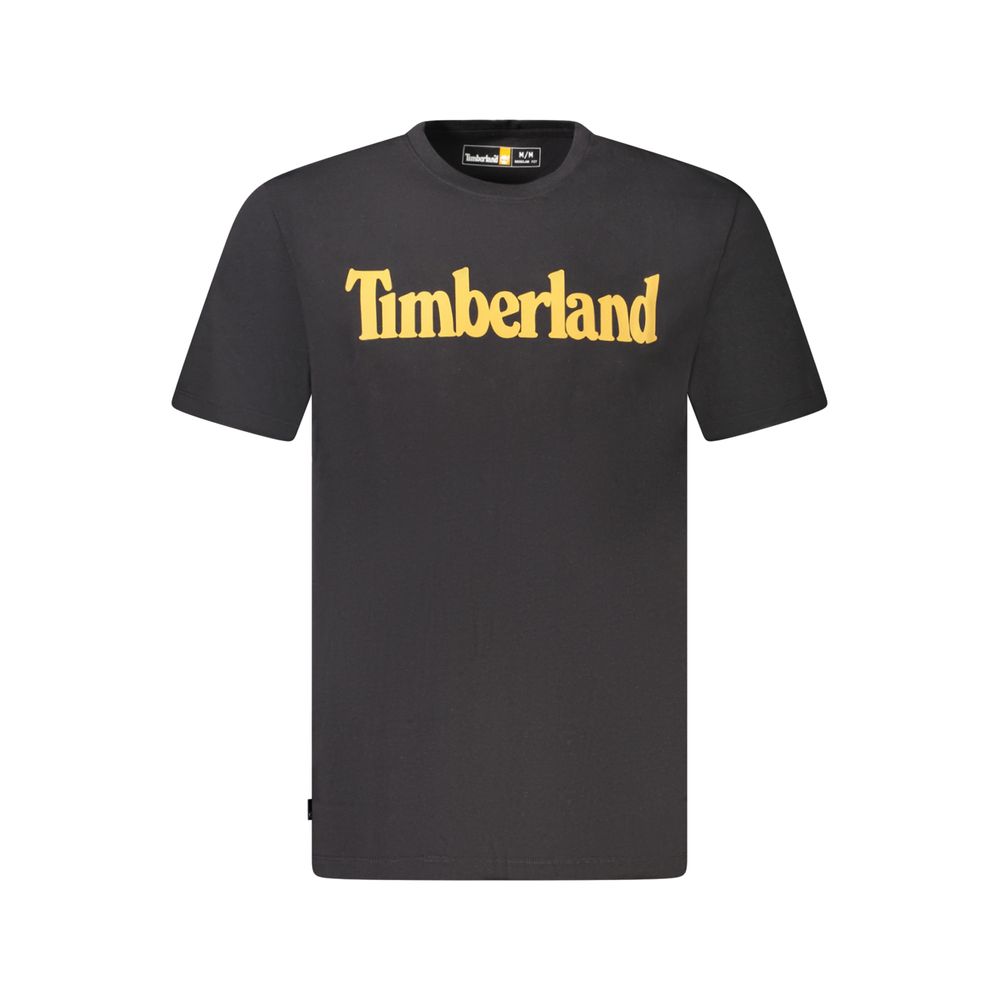 Timberland Logo-Print Organic Cotton T-Shirt — Black by Timberland