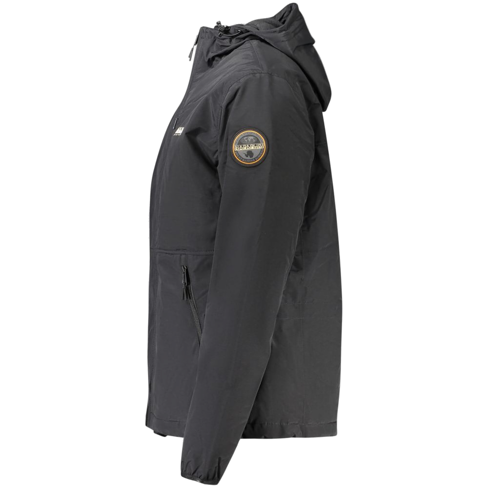 Napapijri Recycled Polyamide Hooded Jacket — Black, view 3