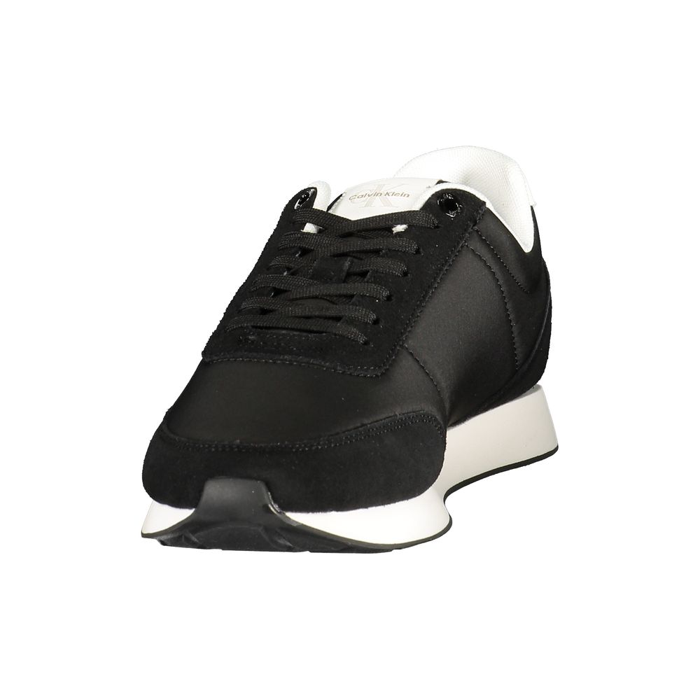 Calvin Klein Logo-Embroidered Colorblock Sneaker — Black, view 3