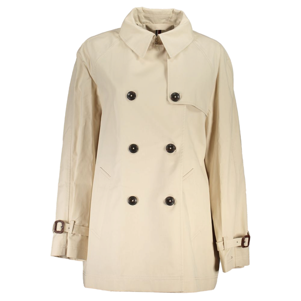 Tommy Hilfiger Cotton Double-Breasted Trench Coat — Beige by Tommy Hilfiger