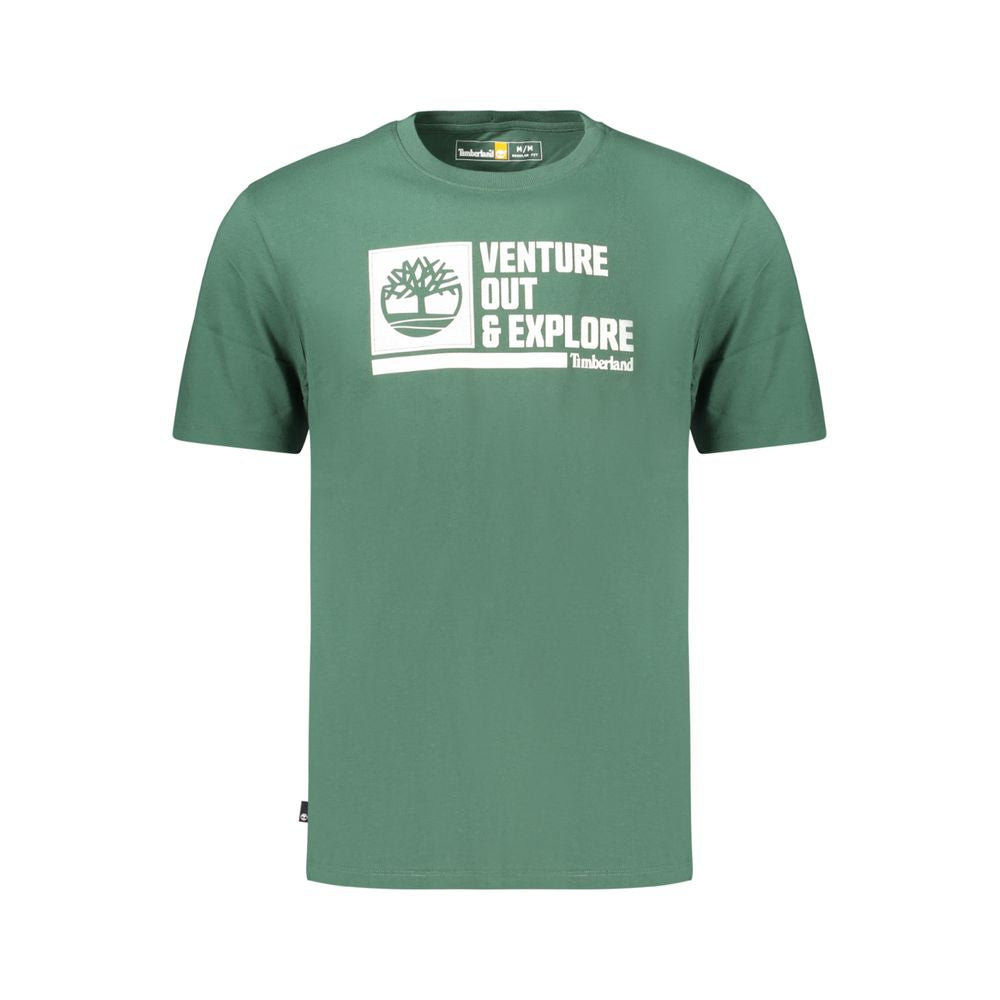 Timberland Logo-Print Cotton T-Shirt — Green by Timberland