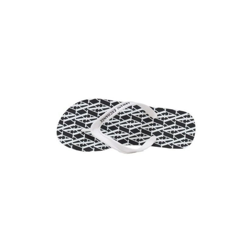 Armani Exchange Rubber Flip-Flop Sandals — Black, view 5