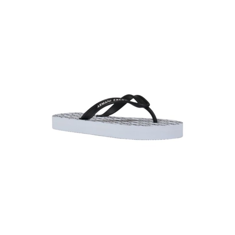 Armani Exchange Rubber Flip-Flop Sandals — White, view 2