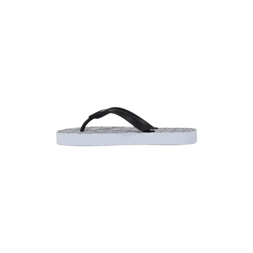 Armani Exchange Rubber Flip-Flop Sandals — White, view 3