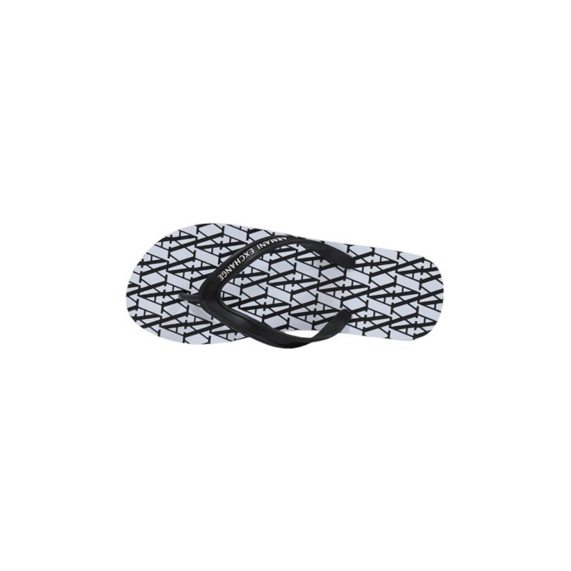 Armani Exchange Rubber Flip-Flop Sandals — White, view 5