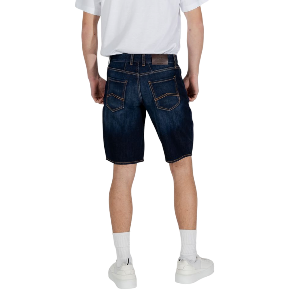 Armani Exchange Cotton Bermuda Shorts — Blue, view 4