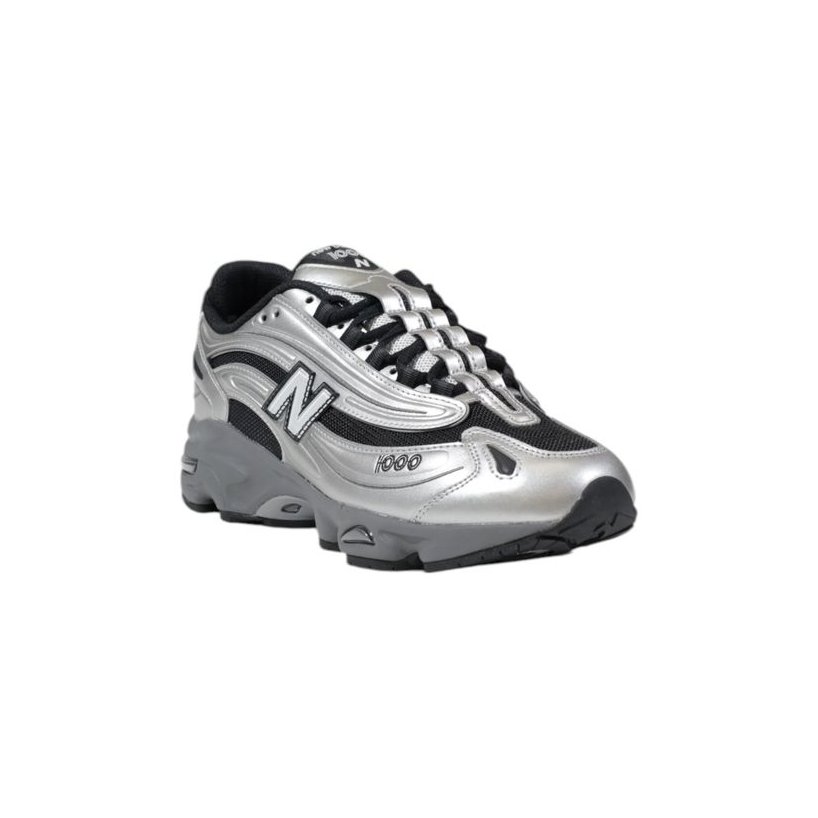 New Balance Silver Synthetic Athletic Sneakers — Silver, view 2