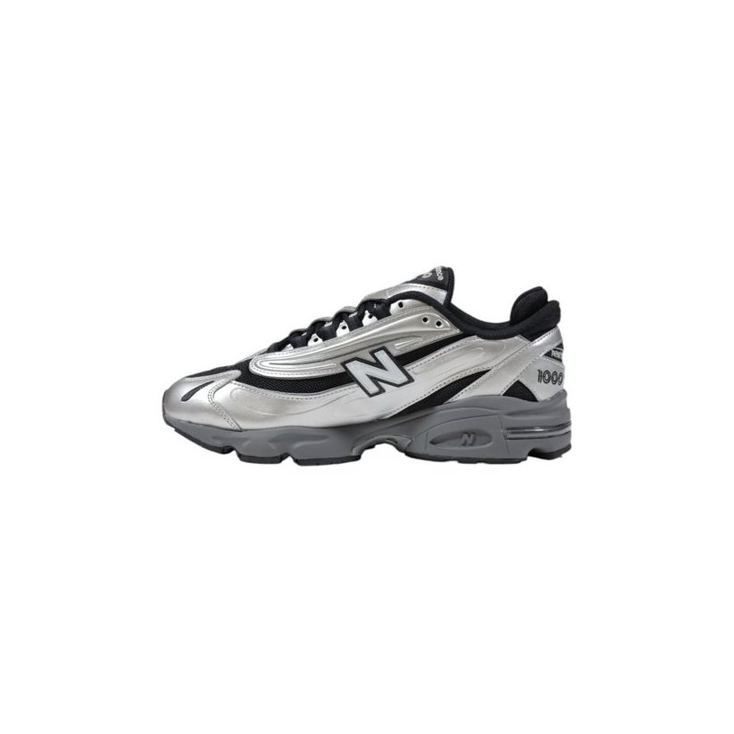 New Balance Silver Synthetic Athletic Sneakers — Silver, view 3