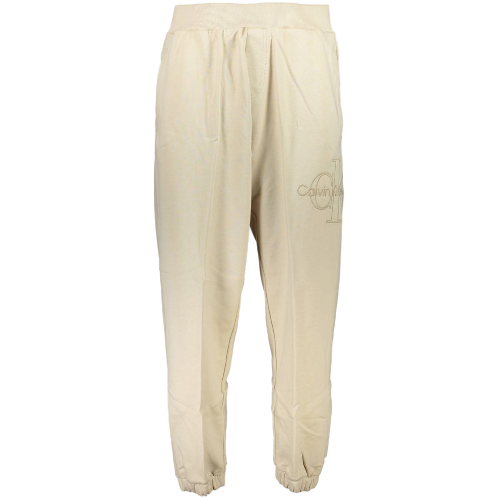 Calvin Klein Cotton Logo-Embroidered Joggers — Beige by Calvin Klein