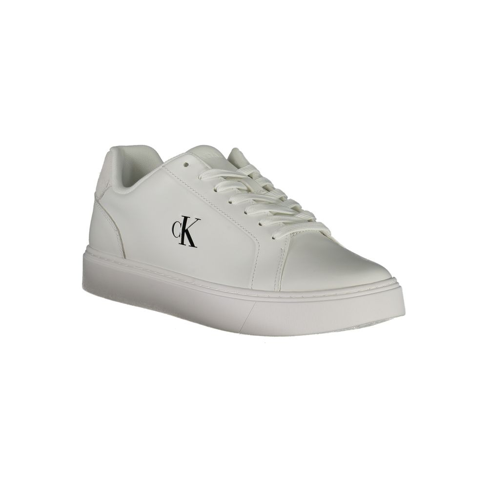 Calvin Klein Logo Embroidered Sneaker — White, view 2