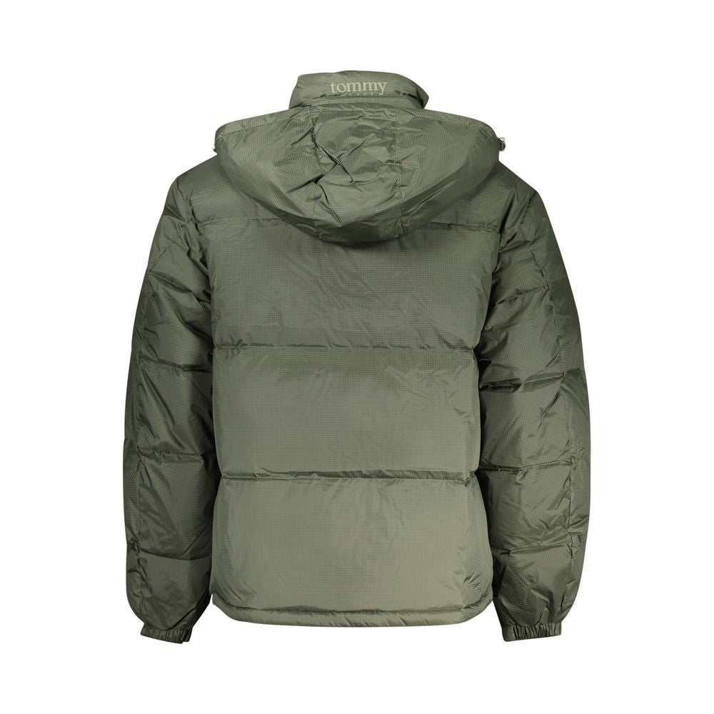 Tommy Hilfiger Hooded Water-Repellent Down Jacket — Green, view 2