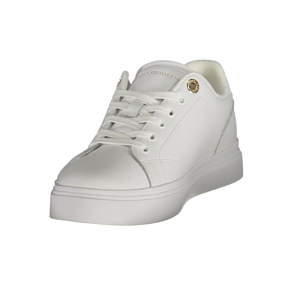 Tommy Hilfiger Lace-Up Polyurethane Sneaker — White, view 3