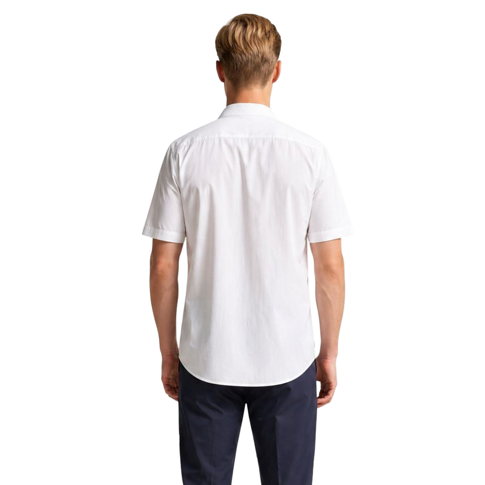 Armani Exchange Polyamide Short-Sleeve Shirt — White, view 4