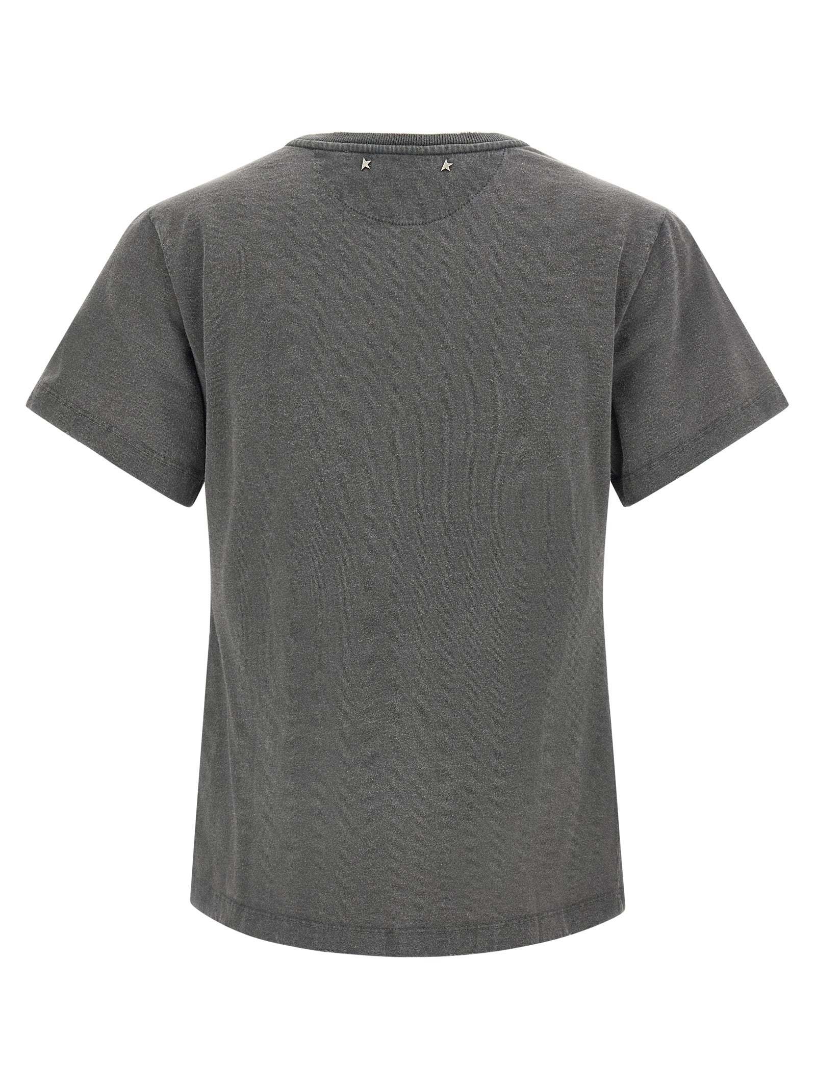 Golden Goose Logo-Embroidered Cotton T-Shirt — Grey, view 2