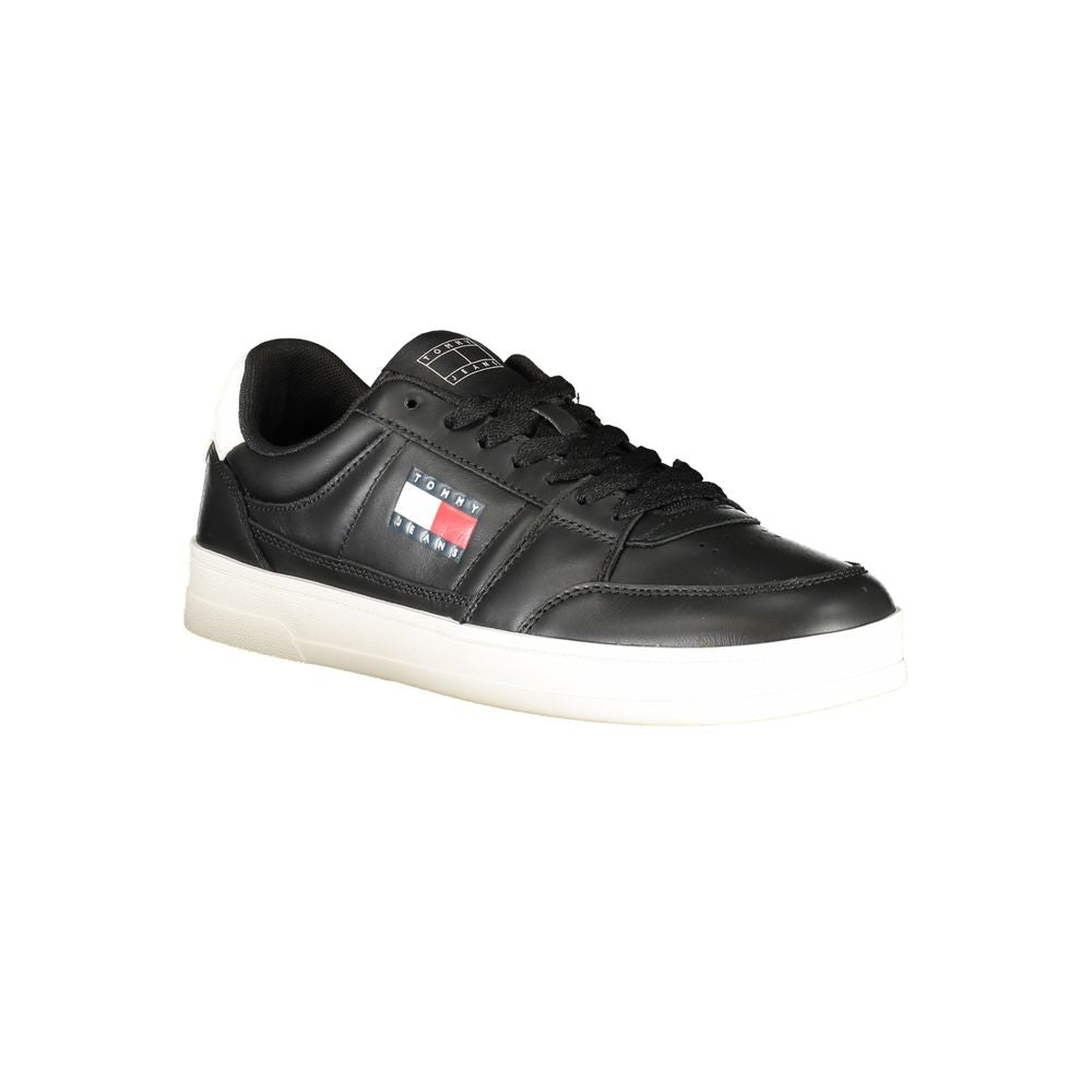 Tommy Hilfiger Leather Low-Top Sneaker — Black, view 2