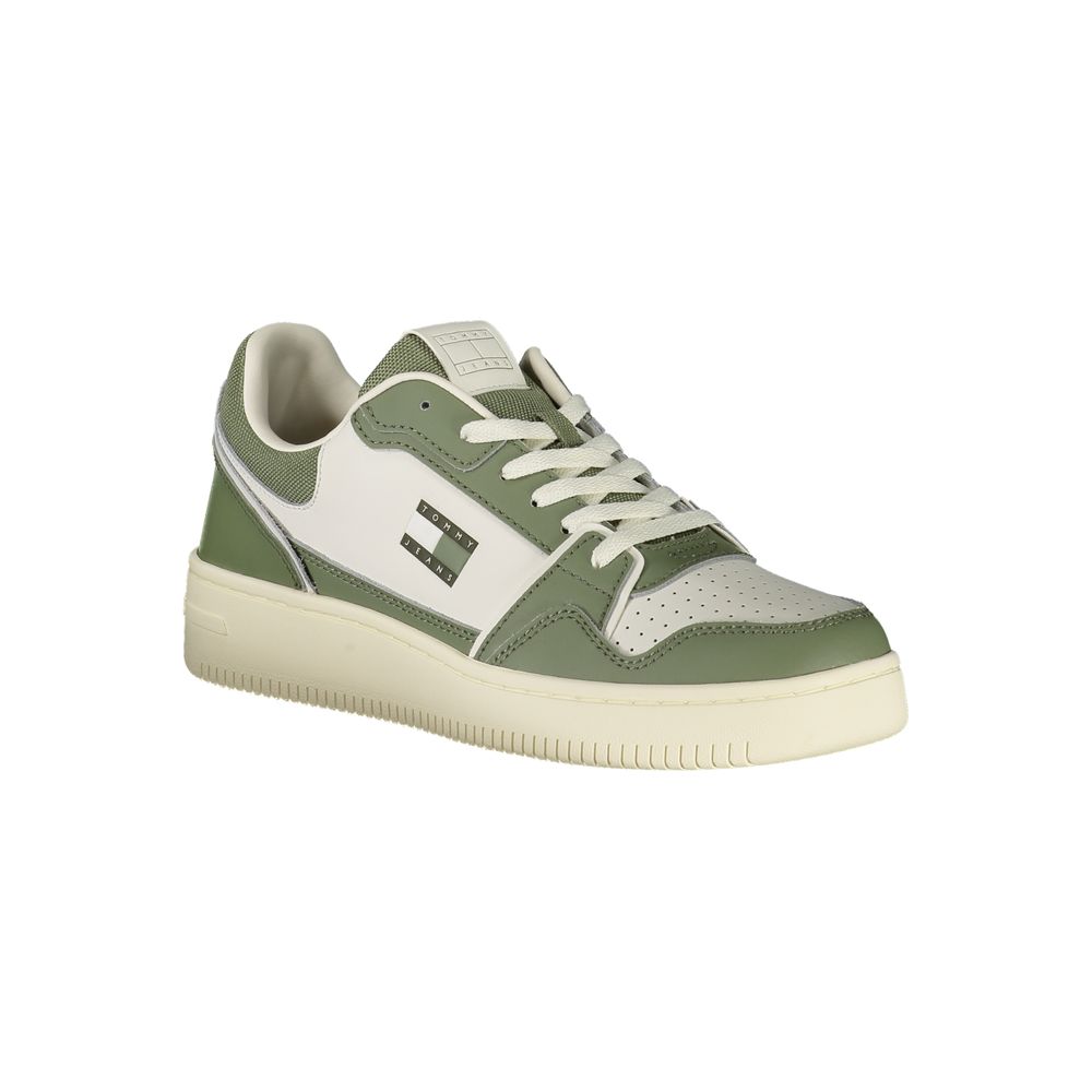 Tommy Hilfiger Leather & Polyurethane Colorblock Sneaker — Green, view 2