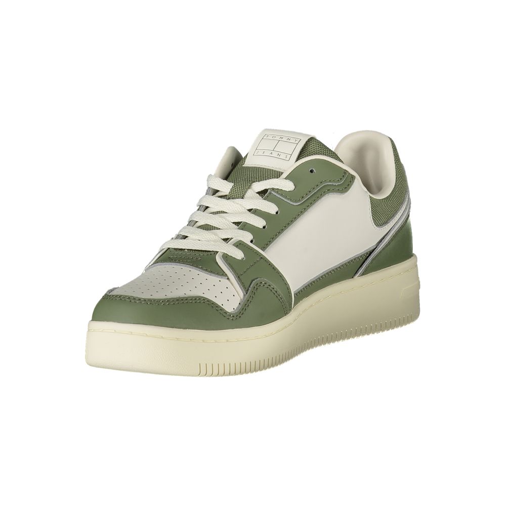 Tommy Hilfiger Leather & Polyurethane Colorblock Sneaker — Green, view 3