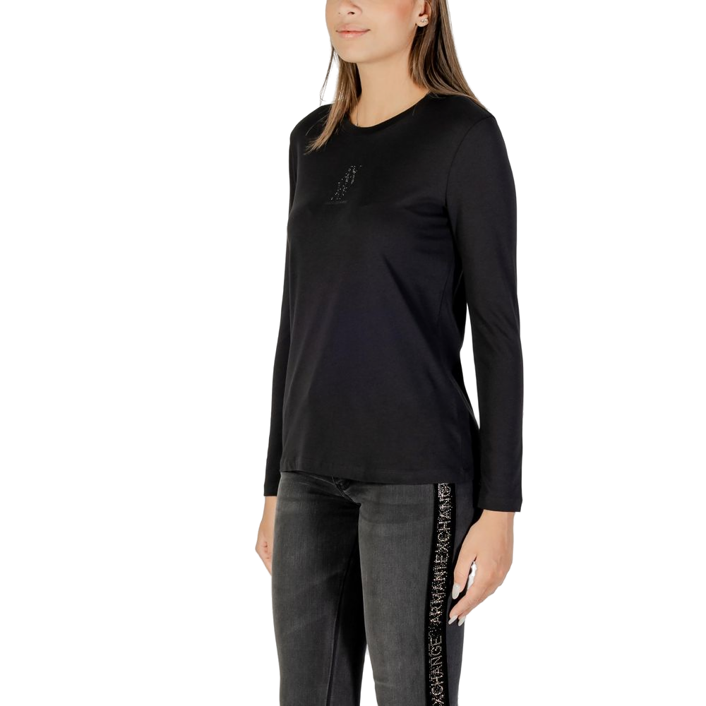 Armani Exchange Cotton Long-Sleeve T-Shirt — Black, view 2