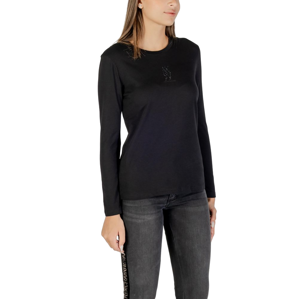 Armani Exchange Cotton Long-Sleeve T-Shirt — Black, view 3