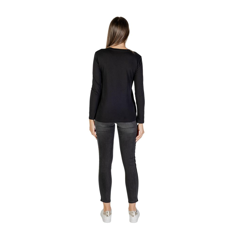 Armani Exchange Cotton Long-Sleeve T-Shirt — Black, view 4
