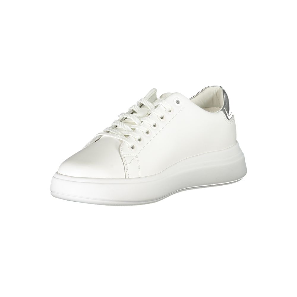 Calvin Klein Leather Sneaker — White, view 3