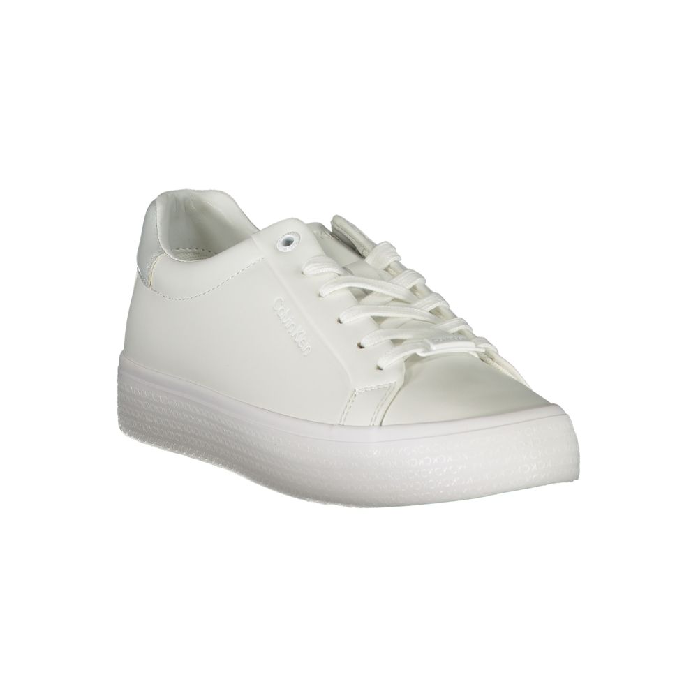 Calvin Klein Leather and Polyester Sneaker — White, view 2