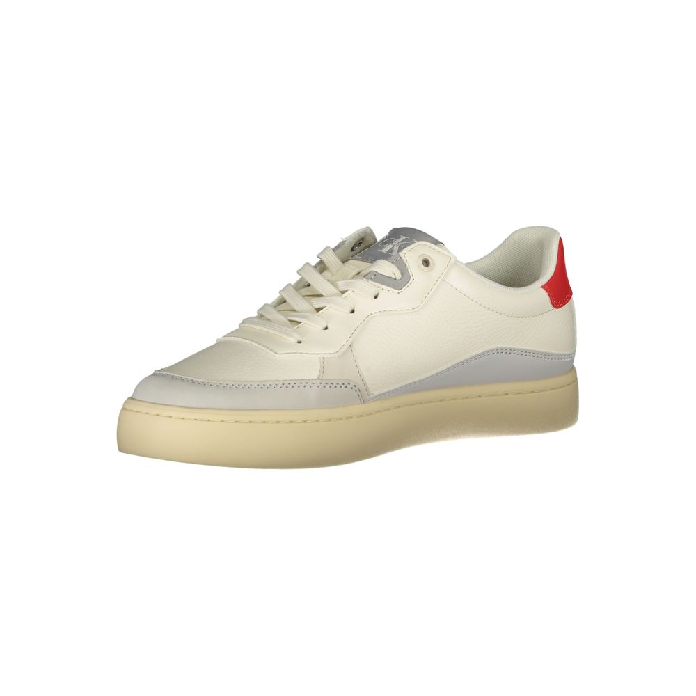 Calvin Klein Contrast-Detail Low-Top Sneaker — White, view 3