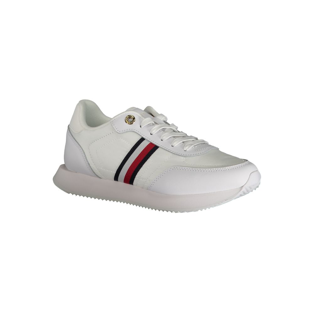 Tommy Hilfiger Contrast-Striped Leather Sneaker — White, view 2