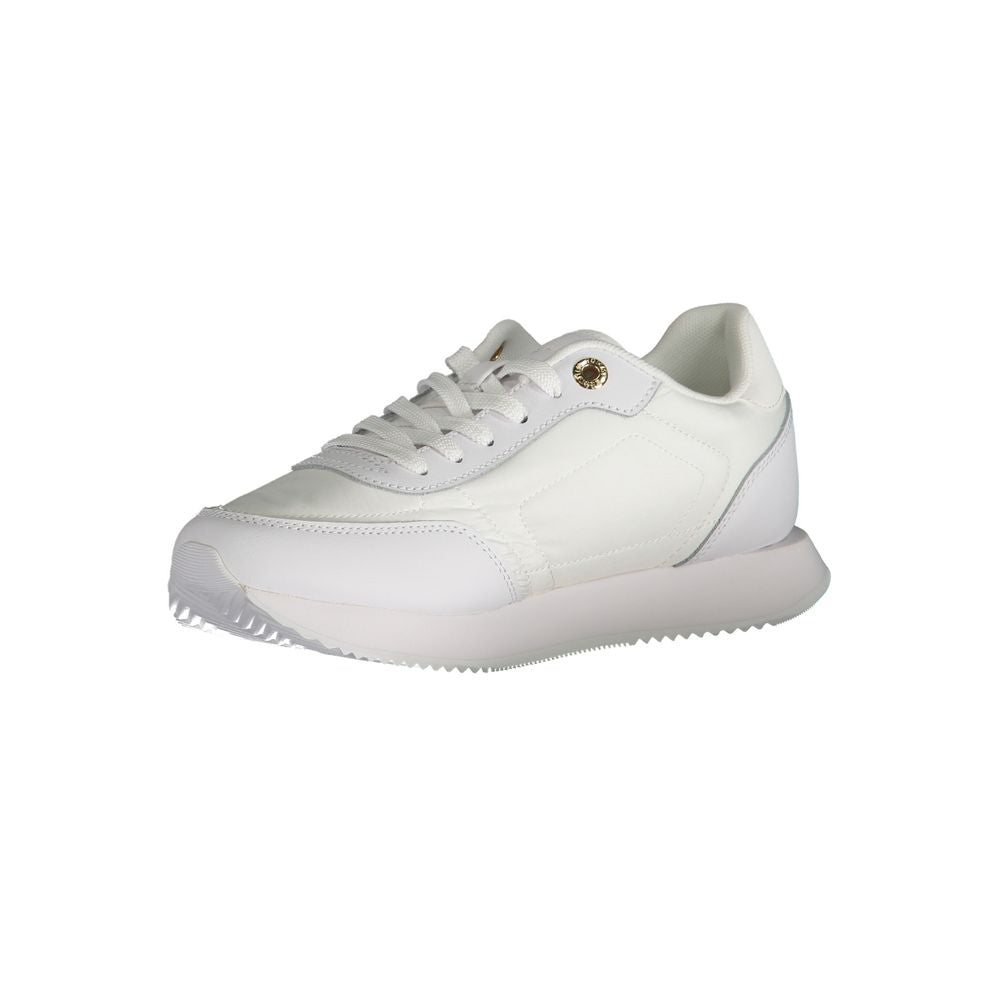 Tommy Hilfiger Contrast-Striped Leather Sneaker — White, view 3