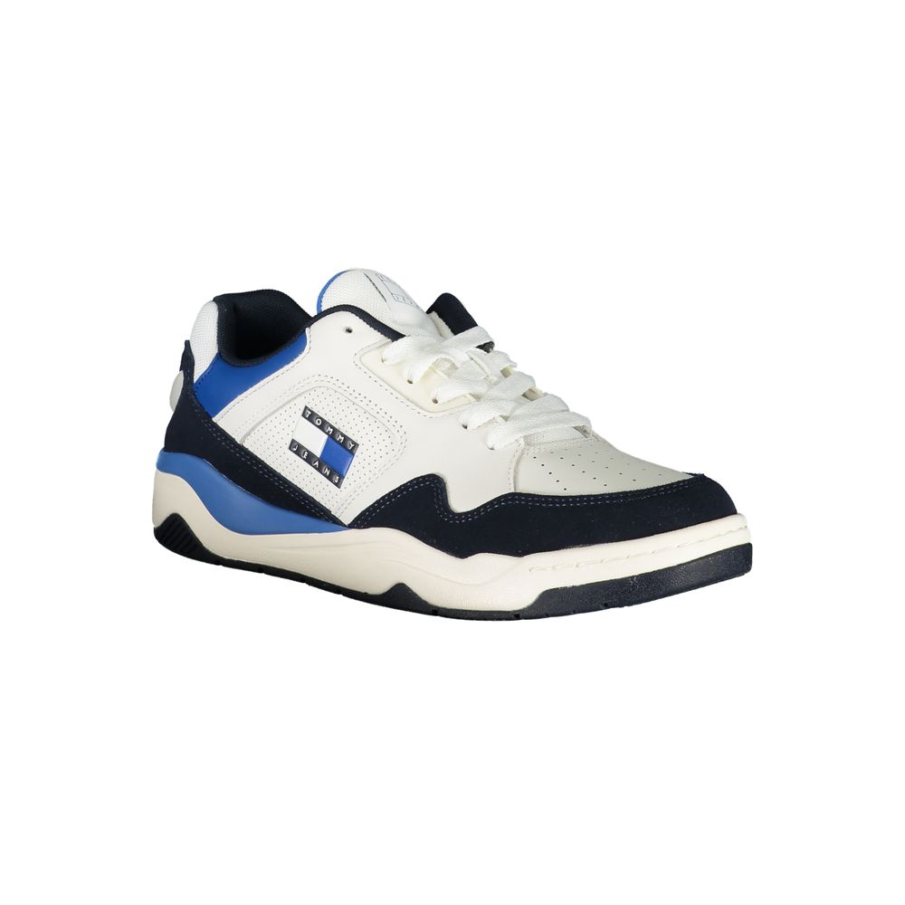 Tommy Hilfiger Color-Block Leather Sneaker — Blue, view 2